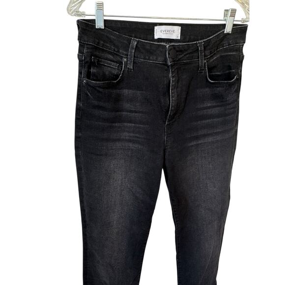 EVEREVE Ever Straight High Rise Jeans with Cuff Multiplicity Black Size 27 EUC - Picture 6 of 11